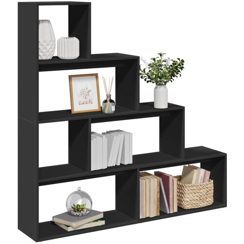 vidaXL Pregrada/regal za knjige 4 razina crni 143,5x29x143,5 cm drveni Cijene