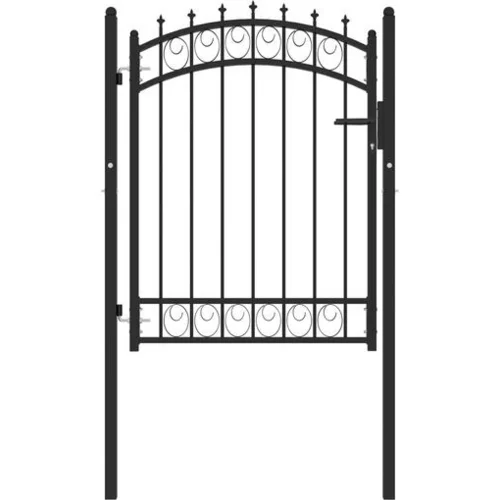 Den Vrata za ograjo s konicami jeklo 100x125 cm črna