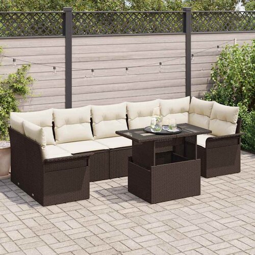 Sjedeća garnitura za vrt 8 kom. Svijetlo 289 x 132,5 x 85 cm Slike