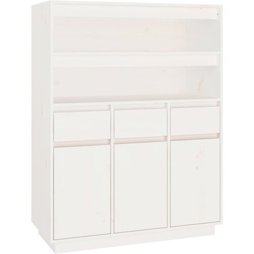 Maison Chic Visoka omara - Komoda - Predalnik bela 89x40x116,5 cm trdna borovina, (21719808) Slike