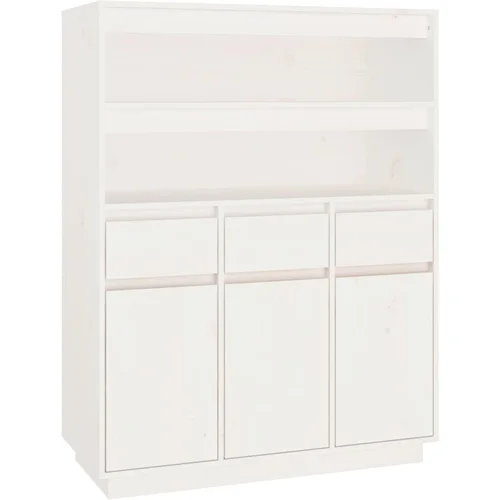 MAISON CHIC Visoka omara - Komoda - Predalnik bela 89x40x116,5 cm trdna borovina, (21719808)