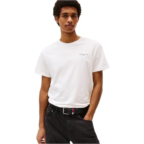 Tommy Jeans Majice s kratkimi rokavi DM0DM21780 Bela Slike