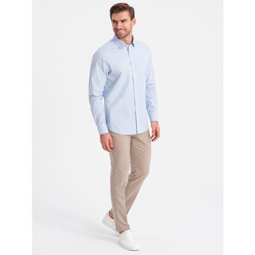 Ombre REGULAR cotton classic shirt - blue Slike
