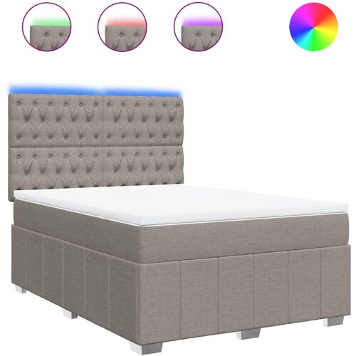 vidaXL Box spring postelja z vzmetnico taupe 140x200 cm blago, (21305053) Cene