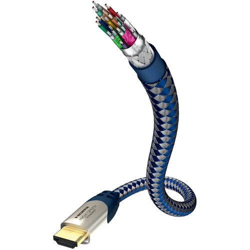 Inakustik HDMI kabel HDMI-A vtič, HDMI-A vtič 5 m srebrno-modra 0042305 avdio povratni kanal, pozlačeni konektorji, obložen, Ultra HD (4k) HDMI HDMI k, (20410575) Cene
