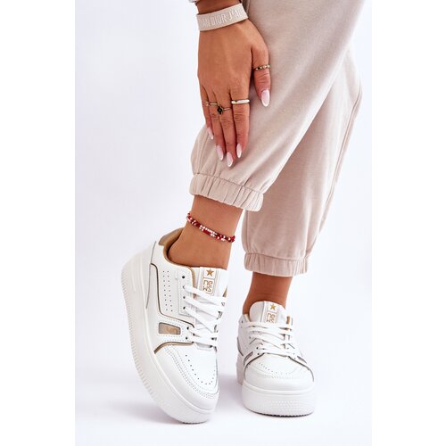 Kesi Women's comfortable leather sneakers white Bowen Slike