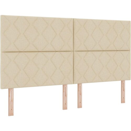  LED Box Spring Krevet s uzglavljem Krema 180 x 200 cm tkanina Slike