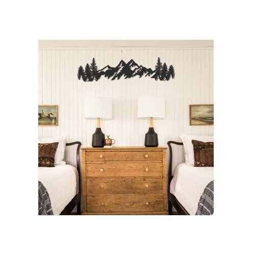 Wallxpert Zidna dekoracija Planine-APT630, 17x69 cm, 1,2 mm, Crna Slike