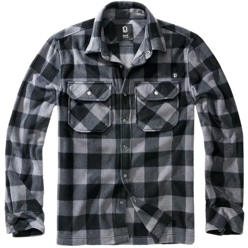 Brandit Jeff Fleece Shirt Long Sleeve black/grey