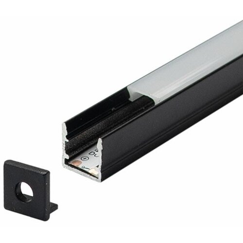 Mitea Lighting aluminijumski profil za led trake crni 10x10x2000mm nadgradni sa difuzorom 2m MA1010-C Cene