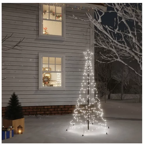  Božično drevo s konico 200 hladno belih LED diod 180 cm