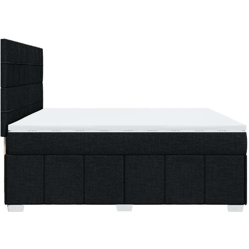 VidaXL Krevet s oprugama i madracem crni 200x200 cm od tkanine Slike