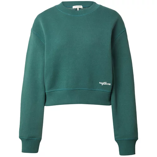 rag & bone Sweater majica kraljevski zelena / bijela