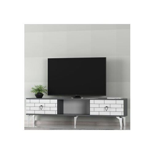 Hanah home TV komoda Varna, 150x44,6x29,6 cm, Antracit-Bijela Cene