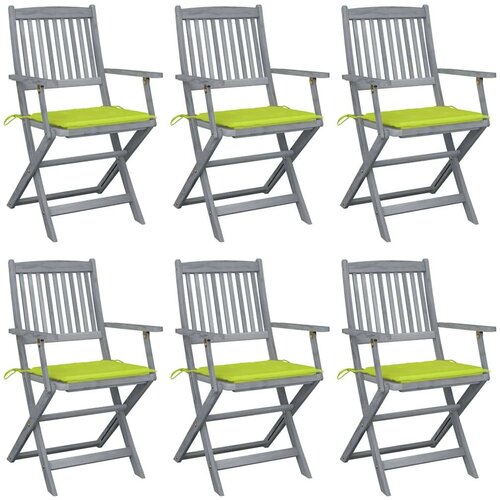  Sklopive vrtne stolice s jastucima 6 kom masivno bagremovo drvo Cijene