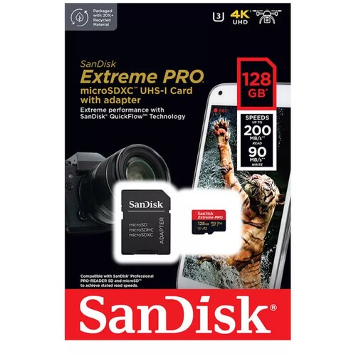 San Disk Micro SD.128GB Extreme Pro Cene