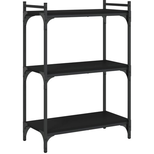 Maison Chic Knjižna omara - Knjižni regal 3-nadstropna črna 60x30x86 cm inženirski les, (21725845) Cene