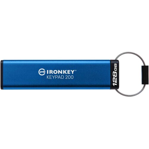 Kingston Technology IronKey Keypad 200 USB izbrisljiv spominski pogon 128 GB USB Tip-C 3.2 Gen 1 (3.1 Gen 1) Modra Cene