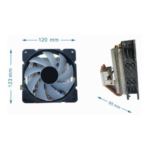 Gembird CPU-HURACAN-ARGB-X140 UNI kuler 100W 120mm.Fan +/-1600rpm 26dBa LGA 775/115x/1200/AMD Slike