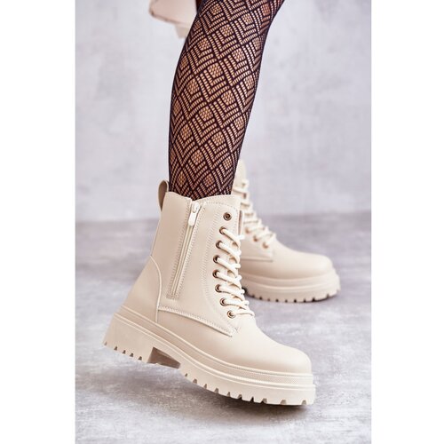 Kesi Women's Warm Leather Boots Light Beige Dorchen Cene