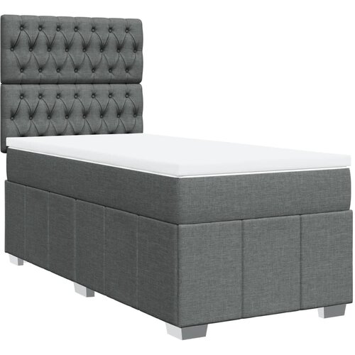 Maison Chic Box spring postelja - Vzmetna postelja z vzmetnico temno siva 90x190 cm blago SL11761, (21906670) Cene
