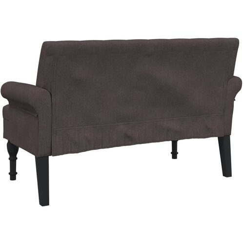  Klupa s naslonom tamnosmeđa 120 x 62 x 75,5 cm od tkanine Slike