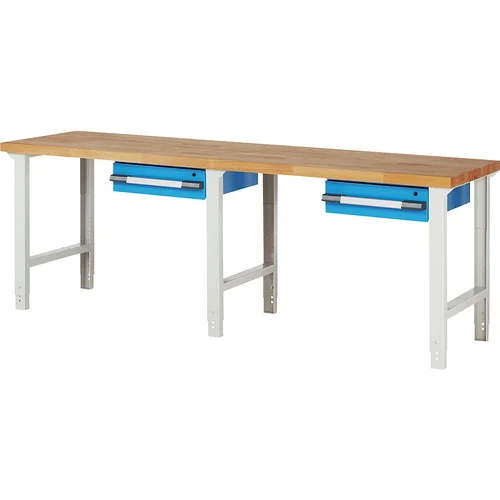 eurokraft pro Delovna miza, modularni sistem serije 7, 2 viseča predala, ŠxG 2500 x 700 mm