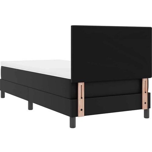 VidaXL Krevet s Podnožjem i Madracem Crn 90x200 cm Umjetna Koža Slike