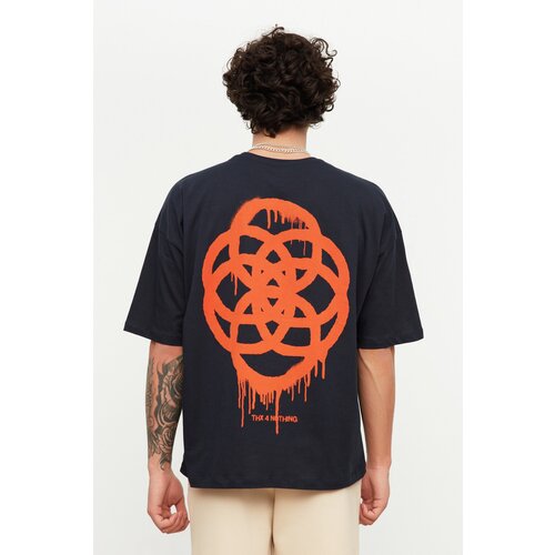 Trendyol T-Shirt - Navy blue - Oversize Slike