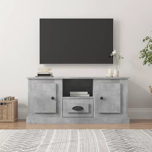 TV ormarić boja betona 100x35,5x45 cm konstruirano drvo
