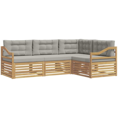  Set vanjskih sofa 4 pcs Bijela i svjetlosiva Slike