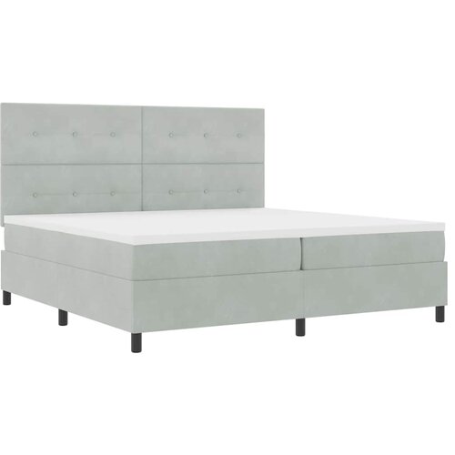  LED Box Spring Krevet Svijetlo siva 200 x 200 cm Bar&amp;scaron;un Svjetlosiva Slike