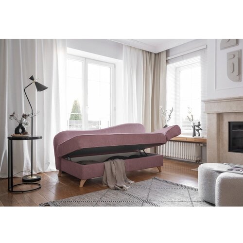 Miuform Pra&amp;scaron;no rožnat ležalnik iz rebrastega žameta (desni kot) Chic Charlotte &amp;ndash; Slike