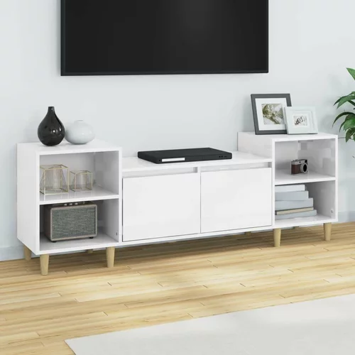 TV omarica visok sijaj bela 160x35x55 cm inženirski les, (20732833)