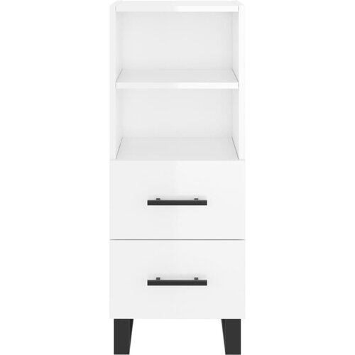  Komoda sjajna bijela 34,5 x 34 x 90 cm od konstruiranog drva Slike