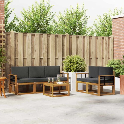  Set vanjskih sofa 6 kom. Prirodna i antracit Cijene