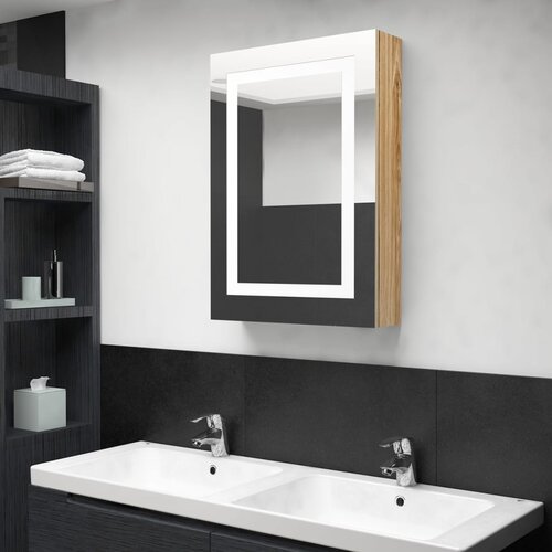 Furnova LED kopalniška omarica z ogledalom hrast 50x13x70 cm, (21947043) Cene