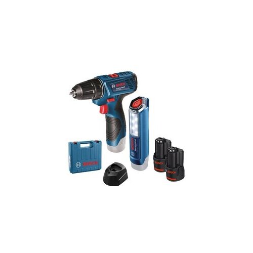 Bosch akumulatorska bušilica-odvrtač GSR 120-LI + GLI 12V-300 (2x 2,0 Ah + GAL 1210 CV, kofer) Cene