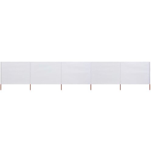  Vjetrobran s 5 panela od tkanine 600 x 160 cm pje&amp;scaron;čano bijeli Slike