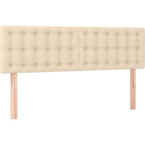 VidaXL Krevet s oprugama i madracem krem 140 x 190 cm od tkanine Slike