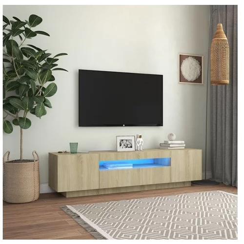  TV omarica z LED lučkami sonoma hrast 160x35x40 cm