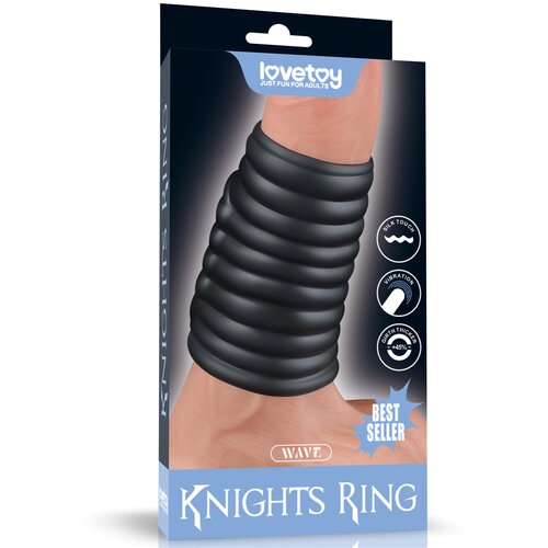 Lovetoy Vibrating Wave Knights Ring Black Cene