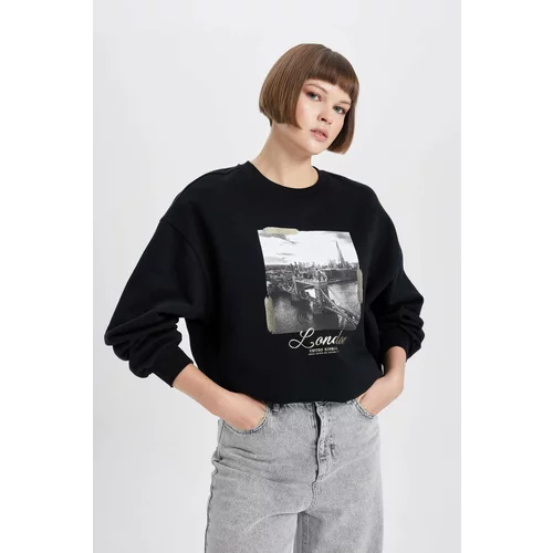 Defacto Oversize Fit Printed Long Sleeve Sweatshirt