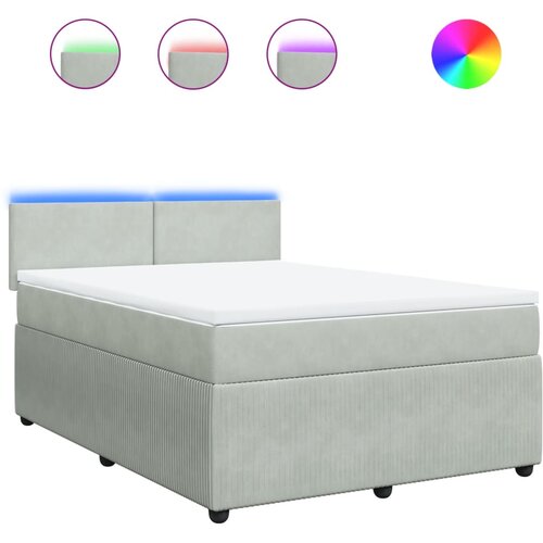 vidaXL Krevet s oprugama i madracem svjetlosivi 140x190 cm bar&scaron;unasti Cijene