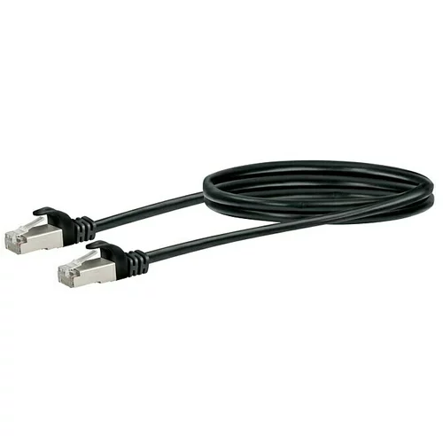 SCHWAIGER Mrežni kabel (CAT6, Duljina: 1 m, Crne boje, RJ45 utikač, Do 1 GBit/s)