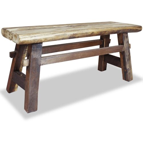 VidaXL Klupa Masivno Obnovljeno Drvo 100x28x43 cm Slike