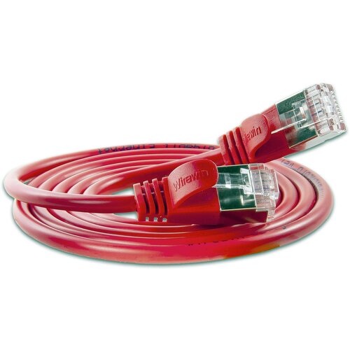 Slim Wirewin PKW-LIGHT-STP-K6 5.0 RT RJ45 omrežni kabel\, Patch kabel CAT 6 U/FTP 4.00 m rdeča 1 kos, (20418219) Slike