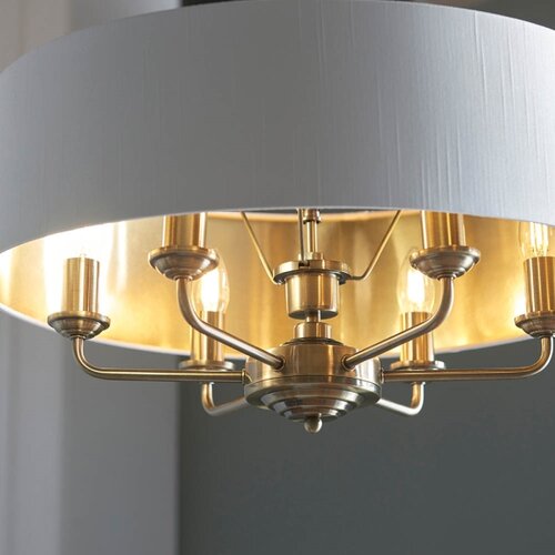  Endon 98933 - Luster na lancu HIGHCLERE 6xE14/40W/230V bela/mesing Slike