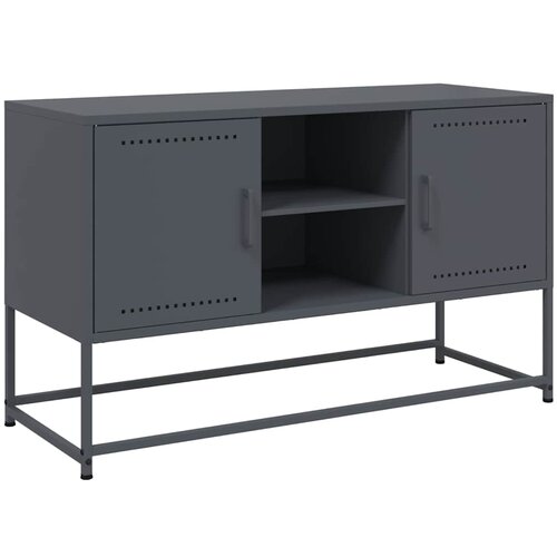 Maison Chic TV omarica - TV stojalo - Televizijska omarica antracitna 100,5x39x60,5 cm jeklo, (21700744) Slike
