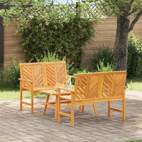  Set lounge namještaja za vrt 3 pcs Smeđa Čvrsto drvo akacije Cene
